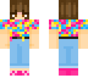 jeans and shirt with pan pride colors