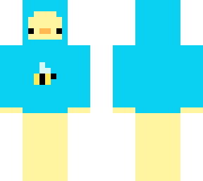 light blue duck and bee