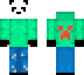 panda with creeper hoodie