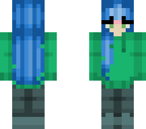 simple blue haired girl