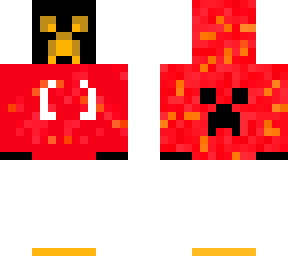 black creeper wearing fire jacket