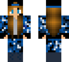 blue camouflage gamer girl