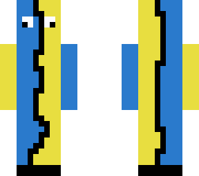 blue/yellow half skin
