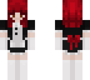 maid dress - red hair and bows