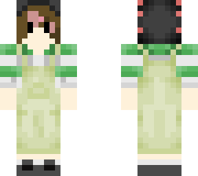 overalls and axolotl hat