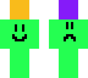 rainbow head smile/frown green