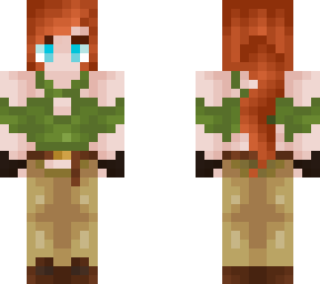 red hair ponytail and elf outfit
