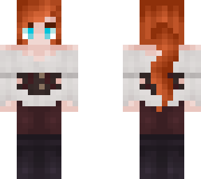 red hair ponytail and pirate outfit