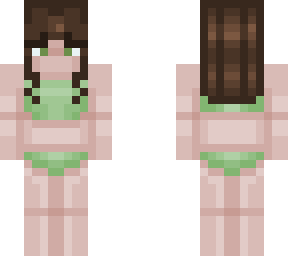 swimsuit girl with brown hair