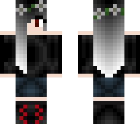 white and red emo female skin.