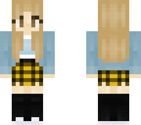 ~denim jacket girl w/ plaid skirt~