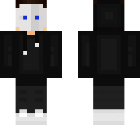 black jumper with white stripes