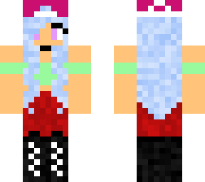 girl with hat blue hair