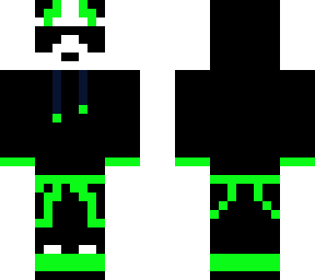green and black panda