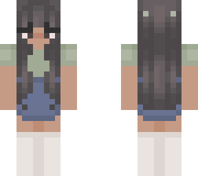 green shirt blue skirt girl