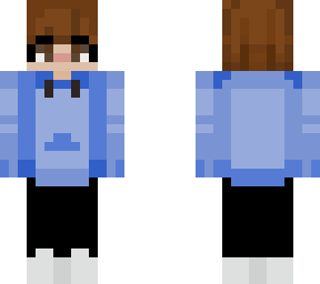 person with a pastel blue hoodie!