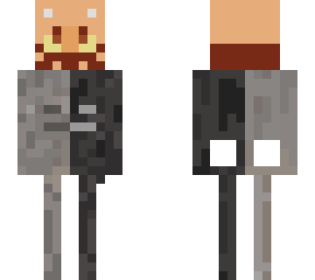 skeleton holding piglin