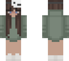 forest green hoodie e-girl with mask