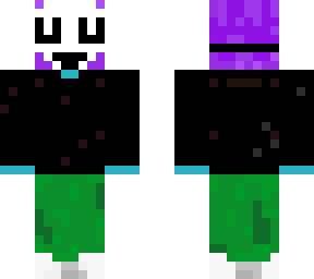 purple haired mask dog