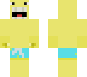 screaming guy with swimming shorts and rubber gloves