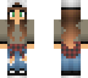 snapback flannel ombre hair girl