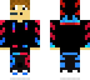 teen red and blue hooded