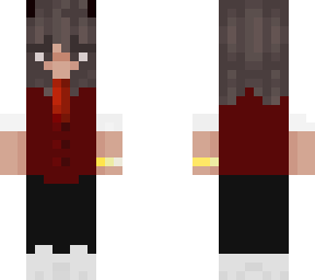 black hair red suit (girl)