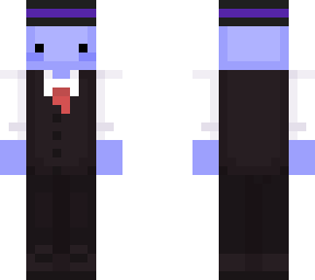 Blue Axolotl In a suit with a hat | Minecraft Skin