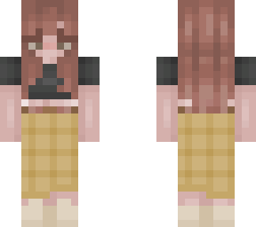 brown haired girl with yellow outfit