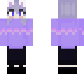 kawaii cat ears purple themed skin