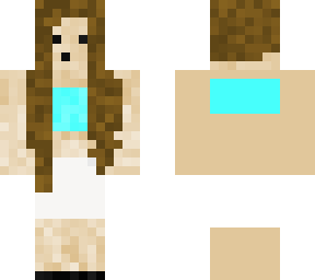 lovely turquoise  shirt with no sleeves and white skirt <3