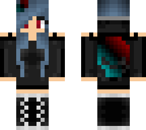 metalhead girl with blue hair and hoodie pt2
