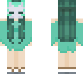 turquoise kitsune girl