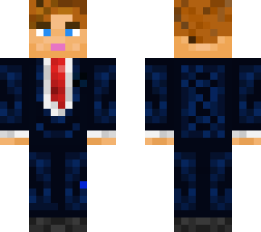 brown hair blue eyes and a suit.
