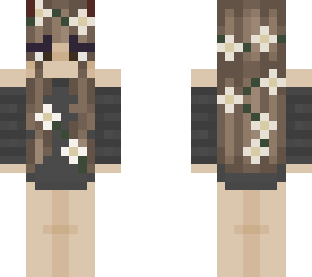 brown haired girl with flowers and black hoodie