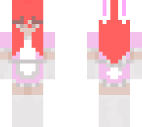 soft red hair maid dress bunny girl <3