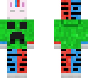 colour tiger with creeper hoodie and bunny mask