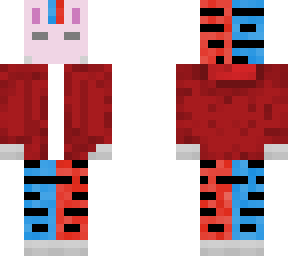 colour tiger with creeper hoodie and bunny mask