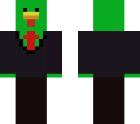 green chicken w suit cartoon