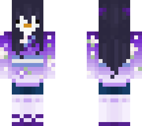 penguin in purple kimono