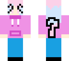 .:.[ pastel pink and blue cat girl with magenta hoodie and blue pants ].:.