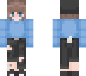 {blue sweater skin }