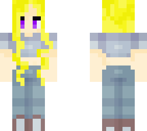 bond hair girl with rich purple eyes