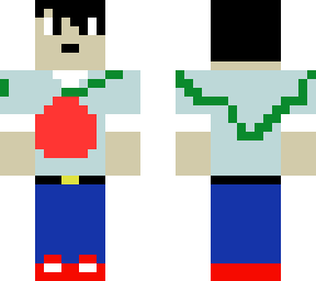 boy with nice apple on shirt.
