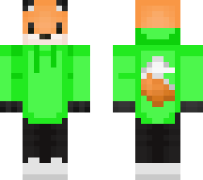 fox with green hoodie