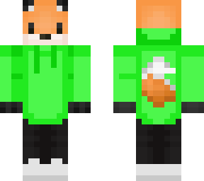 fox with green hoodie