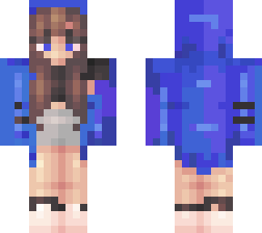 girl in blue hoodie