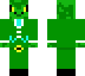lizard in a green suit