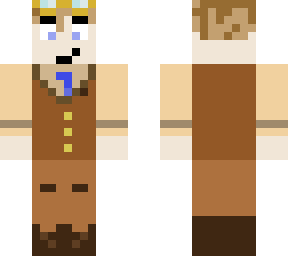 person in brown suit with gold glasses