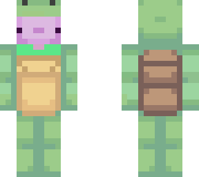 pink axolotl in a turtle onsie